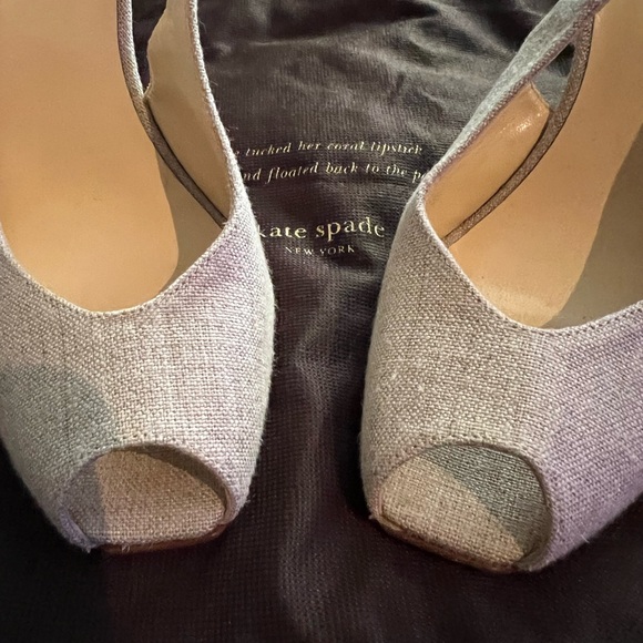 KATE SPADE LINEN WEDGE//SANDLE SIZE 6 1/2 - Picture 3 of 7